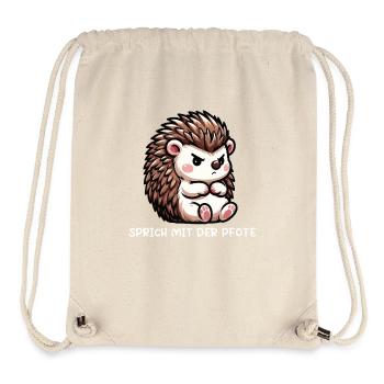 Sprich mit der Pfote  Igel Igelliebhaber Igelfan - Stanley/Stella recycelter Gym Bag - Naturweiß - Vorne