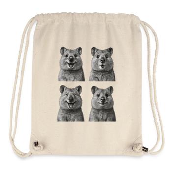 Happy Quokkas - Stanley/Stella Recycled Gym Bag - natural - Front