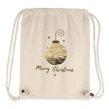 Goldenes Weihnachtsornament Baumkugel Weihnachten - Stanley/Stella recycelter Gym Bag - Naturweiß - Vorne