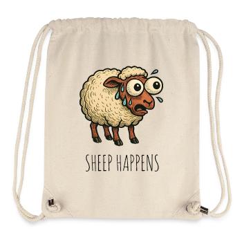 Sheep Happens Shit Happens - Stanley/Stella recycelter Gym Bag - Naturweiß - Vorne