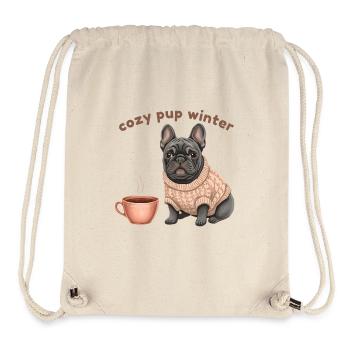 Cozy Pup Winter – French Bulldog Hygge Design - Stanley/Stella recycelter Gym Bag - Naturweiß - Vorne