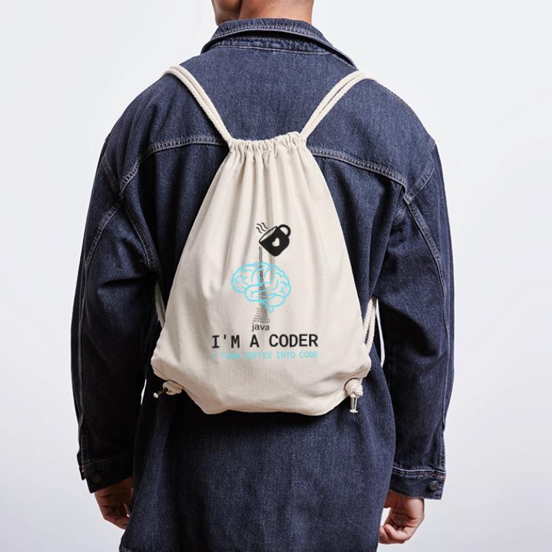 Coder T-Shirt: Coffee into Code – Nerdy Programmie Stanley/Stella Recycled Gym Bag