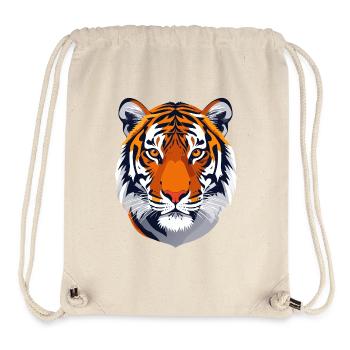 markantes Tigergesicht Tigerkopf Tiger Motiv - Stanley/Stella recycelter Gym Bag - Naturweiß - Vorne