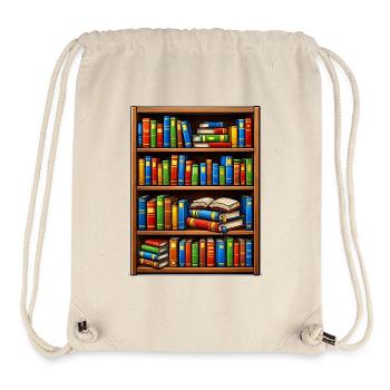 Bücherregal Illustrato Bibliothek - Stanley/Stella recycelter Gym Bag - Naturweiß - Vorne