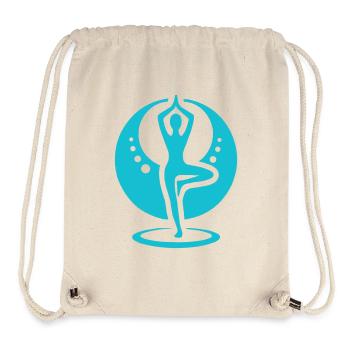 Yogic silhouette in a circle - Stanley/Stella Recycled Gym Bag - natural - Front