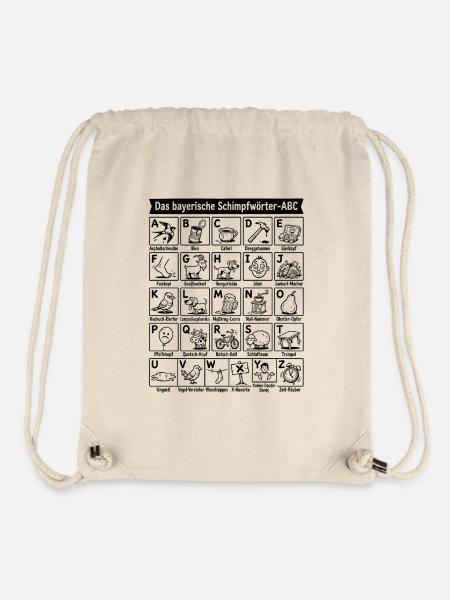 Bayerisches Schimpfwörter ABC - Stanley/Stella recycelter Gym Bag - Naturweiß
