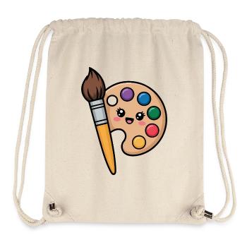 Maler Pinsel und Farb-Palette - Stanley/Stella recycelter Gym Bag - Naturweiß - Vorne