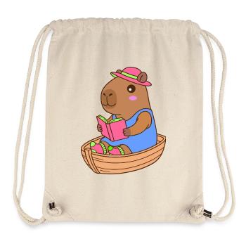 Reading Capybara in a Rowboat - Summer Design - Stanley/Stella Recycled Gym Bag - natural - Front