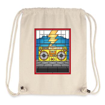 Stained Glass Boombox Illustration - Stanley/Stella Recycled Gym Bag - natural - Front