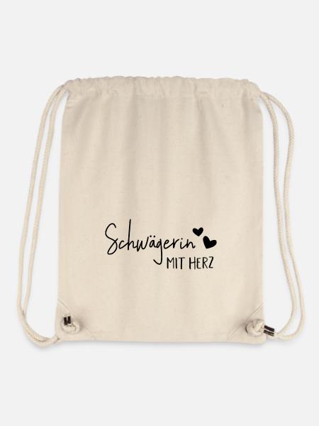 Schwägerin mit Herz - Stanley/Stella recycelter Gym Bag - Naturweiß