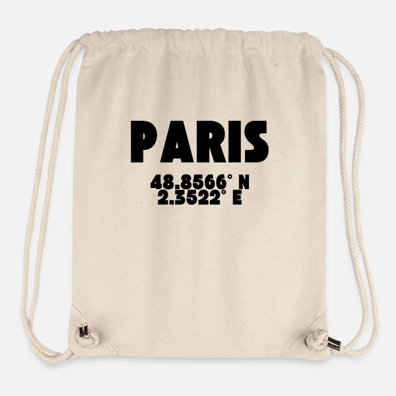 Paris - Design avec coordonnées - Sac à cordon recyclé Stanley/Stella - blanc naturel