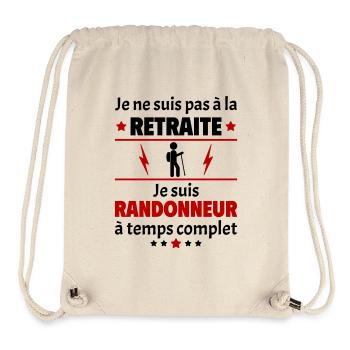 Pas à la retraite randonneur à temps complet - Sac à cordon recyclé Stanley/Stella - blanc naturel - Devant
