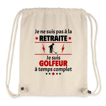 Pas à la retraite golfeur à temps complet, noël - Sac à cordon recyclé Stanley/Stella - blanc naturel - Devant