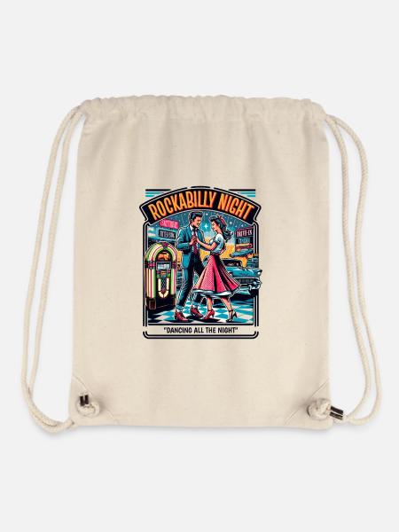 Rockabilly Night, Dancing all the Night - Stanley/Stella recycelter Gym Bag - Naturweiß