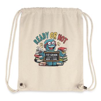 Einschulung erster Schultag kleiner Roboter - Stanley/Stella recycelter Gym Bag - Naturweiß - Vorne