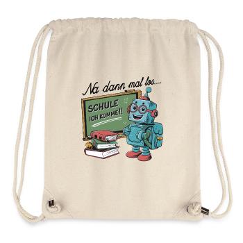 Einschulung erster Schultag kleiner Roboter - Stanley/Stella recycelter Gym Bag - Naturweiß - Vorne