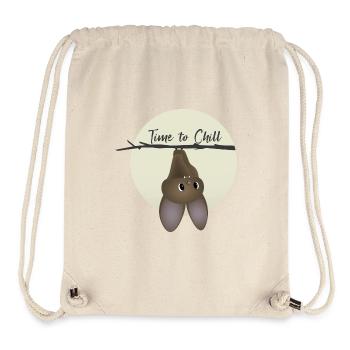 Chauve-souris - Il est temps de se détendre - Sac à cordon recyclé Stanley/Stella - blanc naturel - Devant