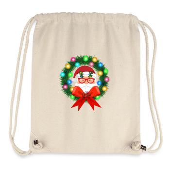 Santa Claus in wreath - Stanley/Stella Recycled Gym Bag - natural - Front