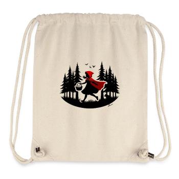 Comme le Petit Chaperon Rouge à travers la forêt, attention aux loups ! - Sac à cordon recyclé Stanley/Stella - blanc naturel - Devant