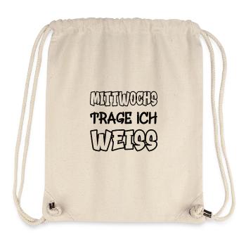 Le mercredi, je porte du blanc en disant couleur blanche - Sac à cordon recyclé Stanley/Stella - blanc naturel - Devant