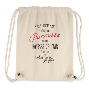 princesse et Hôtesse de l'air - Sac à cordon recyclé Stanley/Stella - blanc naturel - Devant