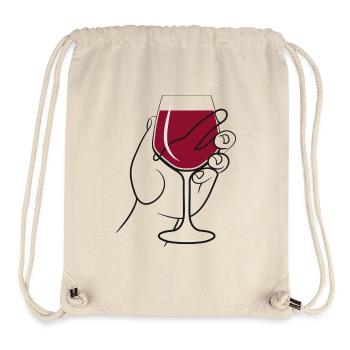 Wein Weinglas Weinprobe Weinlese Reben Genuss Herb - Stanley/Stella recycelter Gym Bag - Naturweiß - Vorne