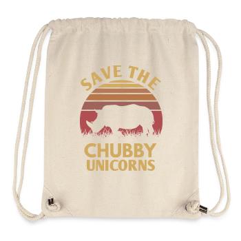Save the Chubby Unicorns Design - Stanley/Stella recycelter Gym Bag - Naturweiß - Vorne