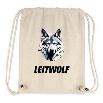 Wolfskopf mit Leitwolf Schriftzug - Stanley/Stella recycelter Gym Bag - Naturweiß - Vorne