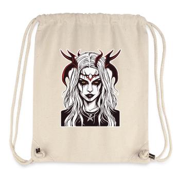 femme diabolique / sang / gothique / heavy metal - Sac à cordon recyclé Stanley/Stella - blanc naturel - Devant