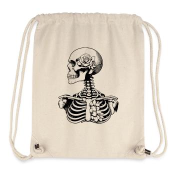 Skelett Blumen - Stanley/Stella recycelter Gym Bag - Naturweiß - Vorne