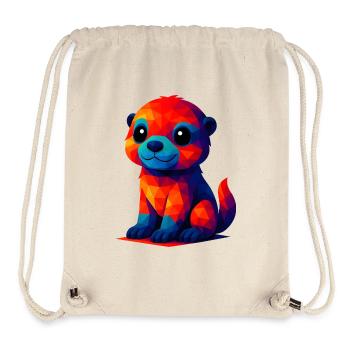 WPAP Polygon Kawaii Style Baby Otter Animals - Stanley/Stella Recycled Gym Bag - natural - Front