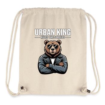 Urban King Bear Street Style - Stanley/Stella recycelter Gym Bag - Naturweiß - Vorne