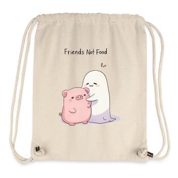 Friends not food – Geist & Schwein Cartoon - Stanley/Stella recycelter Gym Bag - Naturweiß - Vorne