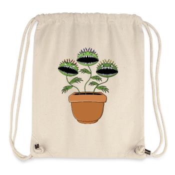 Illustration de plante carnivore vive - Sac à cordon recyclé Stanley/Stella - blanc naturel - Devant
