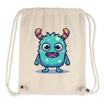 8-Bit Cute Pixel Monster Retro 90s Style - Stanley/Stella Recycled Gym Bag - natural - Front