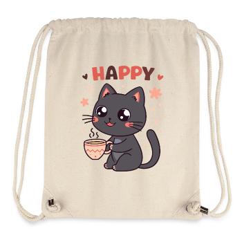 Glückliche und süße Kaffeekatze - Stanley/Stella recycelter Gym Bag - Naturweiß - Vorne