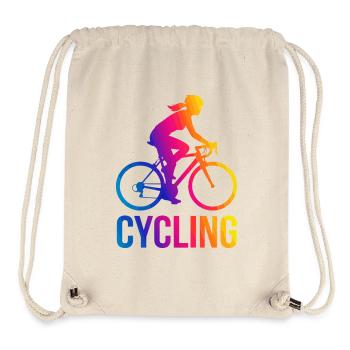 Rainbow Girl Radfahrer-Silhouette - Stanley/Stella recycelter Gym Bag - Naturweiß - Vorne