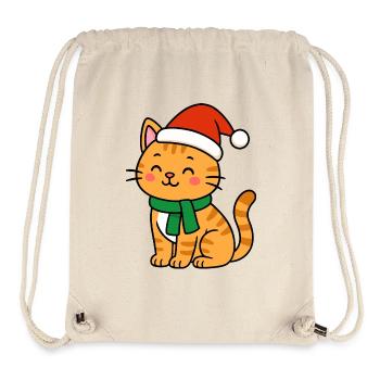 Kawaii Christmas Kitten - Stanley/Stella Recycled Gym Bag - natural - Front