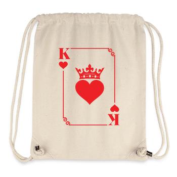 Couples romantiques avec cartes de cœur roi - Sac à cordon recyclé Stanley/Stella - blanc naturel - Devant