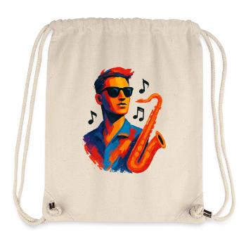 Jazz – Saxophon – Musik - Stanley/Stella recycelter Gym Bag - Naturweiß - Vorne