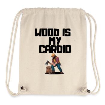 Wood Is My Cardio - Lumberjack Splitting Wood - Sac à cordon recyclé Stanley/Stella - blanc naturel - Devant