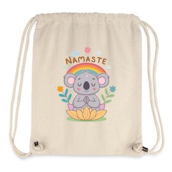 Koala Namaste Zen Regenbogen - Stanley/Stella recycelter Gym Bag - Naturweiß - Vorne