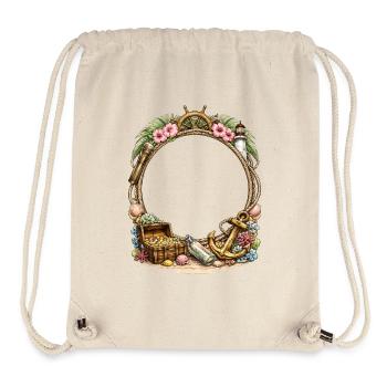 Maritime frame with treasure and anchor - Stanley/Stella Recycled Gym Bag - natural - Front