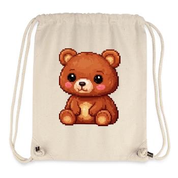 Teddy Bear Pixel Comic - Sac à cordon recyclé Stanley/Stella - blanc naturel - Devant