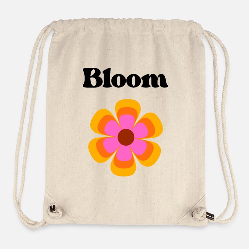 Cercle de fleurs rétro Rose Orange Bloom - Sac à cordon recyclé Stanley/Stella - blanc naturel