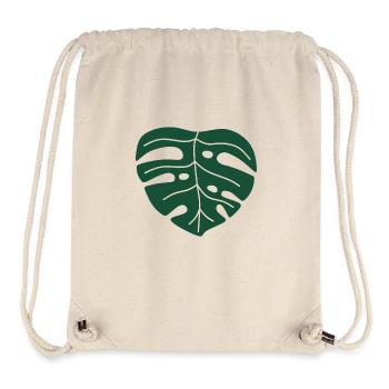 Feuille de monstera - Sac à cordon recyclé Stanley/Stella - blanc naturel - Devant