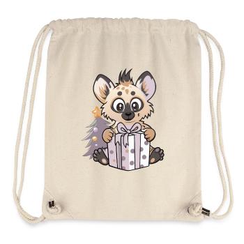 Niedliche Hyäne mit Geschenk an Weihnachten - Stanley/Stella recycelter Gym Bag - Naturweiß - Vorne