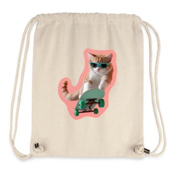 Ginger Skate Cat: Chill & Style - Stanley/Stella Recycled Gym Bag - natural - Front