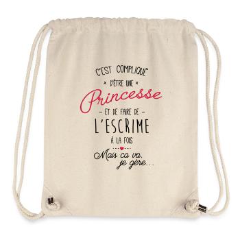 princesse et Escrime - Sac à cordon recyclé Stanley/Stella - blanc naturel - Devant