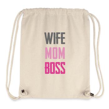Wife Mom – Strong Role Statement - Stanley/Stella Recycled Gym Bag - natural - Front